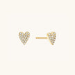 Sparkling Heart Stud Earrings