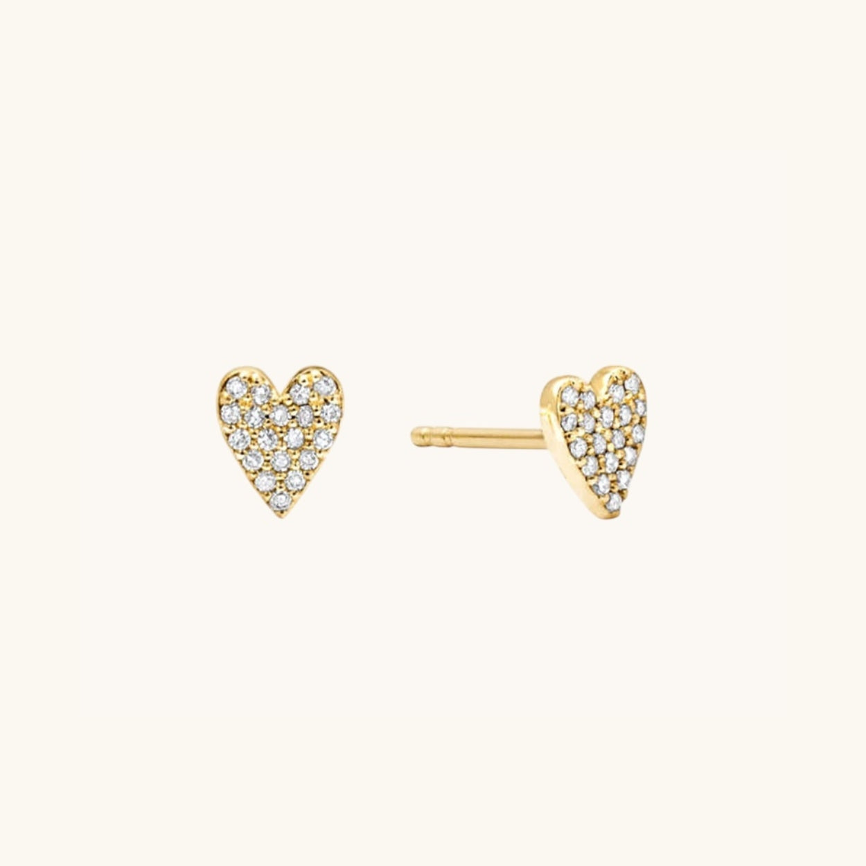 Sparkling Heart Stud Earrings