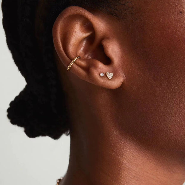 Sparkling Heart Stud Earrings